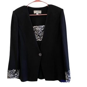 ST. John evening by Mary Gray knit embroidered with rhinestones blazer size 6